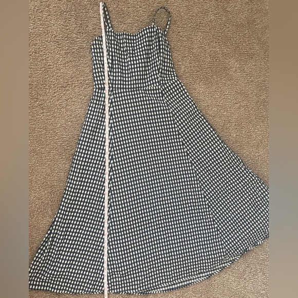 GAP Fit & Flare Midi Dress Navy Blue Gingham Size 0 - Picture 8 of 9
